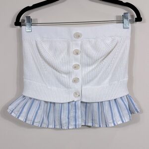 Anthropologie Strapless Twofer Sweater Beach Summer Preppy Tube Top Women Small
